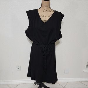 DRESSBARN black sheath tied waist midi dress‎ size 26/28W